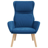fadaoet Fauteuil relax en velours bleu avec cadre en métal, rembourrage épais pour salon et chambre à coucher, fauteuil salon confortable avec accoudoirs, bois d'hévéa solide, charge maximale 110 kg