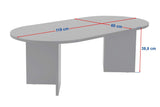 Hanah Home Élégante Table à café, Travertine, 119 x 39,8 x 60 cm, 100% mélamine, épaisseur 18 mm, Design élégant en marbre pour espaces de Vie Modernes