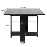 Table de Bar Table Pliante avec 2 Abattants, en Panneaux de Particules Melaminés,Table de Cuisine Salle a Manger Pliable Amovible Tres Pratique en Panneaux de Particules,103 * 76 * 73.4cm (Noir)