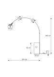 VOLERO' ; Lampe à arc Athena, Base en marbre, Tige télescopique de section rectangulaire.(Blanc)