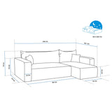 GREKPOL Canapé d'angle Convertible 145x248 à Gauche ou à Droite - Canapé 3 Places Convertible - Canapé avec Espace de Rangement - Canapé Lit - Canapé Convertible - Sofa Marron