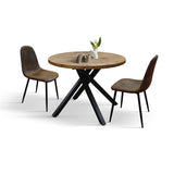 PAZZO DESIGN Table ronde extensible Nada, table de salon, table de cuisine, pieds croisés noirs, fabriquée en Italie, chêne rustique, 100 x 75 cm - id_2220