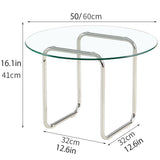 Table D'appoint Ronde En Verre,Table Basse Salon,Table D'appoint Bout De Canapé,Table Canapé,Gueridon Salon,Bout De Canapé De Salon,Table Basse Avec Pieds En Métal,Pour Salon, Bureau(Transparent,23.6i
