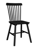 KAYELLES Lot de 2 Chaises à Barreaux Style Windsor Bistrot Vintage en Bois Massif d’Hévéa Mona Noir