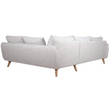 Miliboo Canapé d'angle Droit scandinave 5 Places en Tissu Gris Clair chiné et Bois Clair Creep