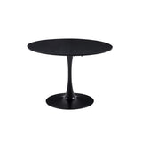 HJhomeheart Table à manger de cuisine ronde, table de loisirs moderne, ensemble de table à manger pour cuisine, salle à manger et bureau, noir, diamètre 110 x 75 (H) cm
