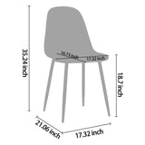 Ensemble de 4 chaises de salle à manger CangLong, chaises de cuisine capitonnées rétro pour salon, salle à manger, chaises scandinaves en similicuir avec pieds en métal, marron