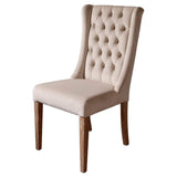 Loberon Sudbury Chaise - Housse Durable de Grande qualité - Style Vintage grâce au matelassage Chesterfield, crème