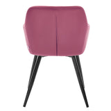 WOLTU Chaise de Salle à Manger, Chaise de Cuisine rembourrée en Velours, Pied en métal,Bordeaux BH93bd-1