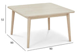 Furnhouse Ibbe Design - Table basse carrée naturelle - 90 x 90 cm - En bois massif de chêne - Design scandinave - Pour salon