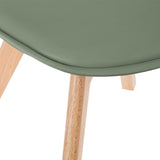 Atmosphera Créateur d'Intérieur - Chaise Baya Vert Kaki - Plastique et Hêtre - Salle à Manger, Cuisine, Bureau, Salon - Confortable Coussin Intégré