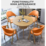 Ensemble de bureau rond et de chaises, table de conférence moderne avec chaises, ensemble de table à manger de cuisine ronde pour 4 personnes, ensemble de table à manger et de chaises pour salon, sall