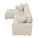 Sapgaks Canapé d'angle,Canapé 3 Places,anapé d'angle Convertible en L, Tissu Chenille,avec 2 Coussins décoratifs,adapté au Salon et à l'appartement (Beige)