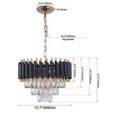 FRIXCHUR Lustre en cristal moderne 15.7 "lustre en cristal noir et or lustre en cristal lustre en cristal à trois couches pour la Chambre principale salon table à manger…