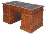 Palazzo Mar033 Bureau de chef de style colonial en acajou massif style ancien avec cuir synthétique 140 cm