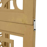 Cloison Amovible sans Percage, Cloison de séparation 3 Panneaux Marron Bois Paulownia Massif, Room Divider pour Chambre, Salon, Bureau