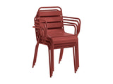 Vente-unique - Lot de 2 fauteuils de Jardin empilables en métal - Rouge - MIRMANDE de MYLIA