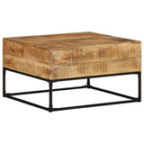vidaXL Bois de Manguier Brut Table Basse Table d'Appoint Table de Canapé Bout de Canapé Meuble de Salle de Séjour Salon Intérieur 68x68x41 cm