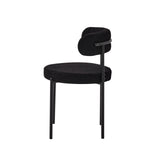 JZGORC Lot de 2 Chaises de Salle à Manger, Chaise Rembourrée en Velours Teddy, Convient pour Salle à Manger, Salon, Chambre, Salle de Conférence - Noir