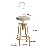 Knjlwa Bar pivotant Industriel Tabouret, Tabouret Pub Cuisine Rustique Vintage for Le Petit déjeuner Bar, comptoir, Cuisine et Maison Hauteur Ajustable Max.Charge 60~200 kg 80cm, avec des Jambes d'or