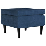 SKM Fauteuil à Oreilles avec Tabouret Bleu Velours, Weight:26.85 kg,3115930