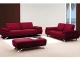 Vente-unique - Canapé 3 Places en Microfibre Polka - Rouge