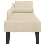 Chaise longue avec coussins crème tissu
