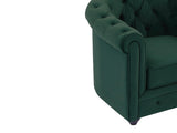 Vente-unique - Canapé 2 Places en Velours Vert Chesterfield
