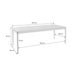 sweeek - Table à Manger rectangulaire Noyer Bois d'hévéa et placage frêne 8 Places Elena