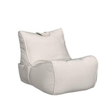 Ecopuf Flavio Chaise Longue Pouf Fauteuil Velours - Pouf Salon avec Pochette et Poignée, Rembourré - Fauteuil Relax Salon - Canapé Pouf - Pouf Chambre - Blanc crème Sz03