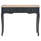 vidaXL Table de Console et Coiffeuse avec 3 Tiroirs Table de Maquillage Meuble de Chambre à Coucher Couloir Salon Entrée Salle à Manger Bureau Maison Noir