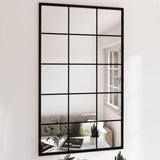 vidaXL Miroir Mural Noir 100x60 cm Métal