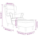 vidaXL Fauteuil à Oreilles avec Tabouret Chaise de Relaxation Siège de Salon Meuble de Salle de Séjour Maison Intérieur Jaune Moutarde Velours
