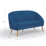 IDMarket - Canapé Banquette Sonia en Velours Bleu