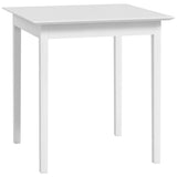 HOMCOM Table de Cuisine Table de Salle à Manger carrée pour 2 Personnes, Table de Salon en Bois Massif, pour Cuisine, Salle à Manger, Blanc, 75 x 75 x 76 cm