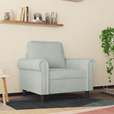vidaXL Fauteuil, Siège avec Accoudoirs et Dossier Rembourrés, Canapé avec Coussin, Meuble de Salle de Séjour, Moderne, Gris Clair Velours