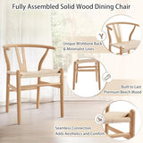 YAXANSIH Chaise De Salle À Manger,Chaise De Salle À Manger en Bois Naturel,Chaises De Cuisine Tissées avec,Coussin De Siège en Rotin,Chaises Vintage pour Salle À Manger, Cuisine, Salon, Maison