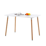 LafeuR Lot de 6 chaises de jardin avec table rectangulaire 110 x 70 cm, pour terrasse, balcon, salon de jardin pour 6 personnes (table à manger blanche + 6 chaises blanches)