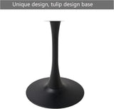 HJhomeheart Table à manger de cuisine ronde, table de loisirs moderne, ensemble de table à manger pour cuisine, salle à manger et bureau, noir, diamètre 110 x 75 (H) cm