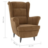 INLIFE Fauteuil marron velours 4067