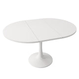 Bladez Table à manger, extensible, pour 6 à 8 personnes, ovale, 140 x 75 cm, moderne, simple, blanche