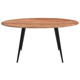 Miliboo Table à Manger Ovale en Bois Massif et métal Noir L160 cm OBALI