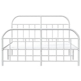 vidaXL Cadre de lit métal avec tête de lit/Pied de lit Blanc 160x200cm, lit Double, Meuble de Chambre à Coucher, lit d'invité, lit