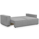 HOMIFAB Canapé Convertible 3 Places avec Coffre de Rangement en Tissu Gris chiné - Harper
