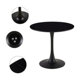 buybyroom Table à Manger Ronde Moderne scandinave - Petite Table Minimaliste pour Cuisine, Salle à Manger et Salon - Noir