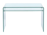 Vente-unique - Bureau STILEOS - 1 Niche - Verre trempé - avec Rangement
