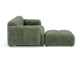 Lisa Design - Grace - canapé modulable d'angle réversible 4 Places en Velours texturé, Vert Sauge