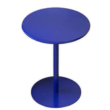 Table de salle à manger ronde moderne avec dessus de table en fer métallique et table de bar à base solide, table de cuisine pour 2 à 4 personnes pour la maison de petit espace, bleu ( Size : 48x72cm