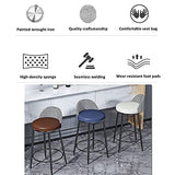 ZZJDMY Chaises de Bar Ensemble de 2, Tabourets de Bar en métal Tabouret de Cuisine de Cuisine, Bar de Bar à Voile Industrielle avec pavé éponge en Cuir Bas et Cuir (Color : C, Size : 65cm)