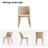 HULALA HOME Chaise Salle a Manger, Chaise Coiffeuse Moderne, Lot de 2 Chaises de Salle à Manger, Confortables avec Pieds en Bois, Convient au Salon, Salle à Manger, Chambre, Beige